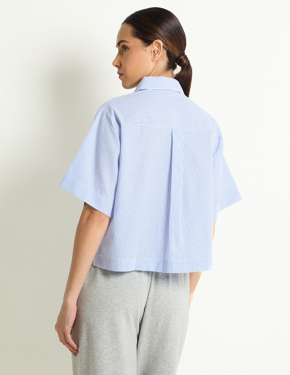 Playera pijama estampado a rayas para mujer 5