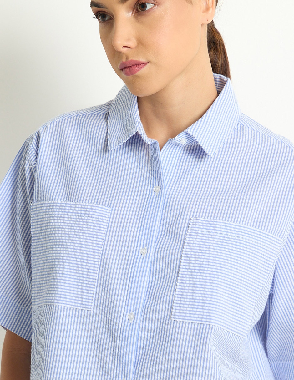 Playera pijama estampado a rayas para mujer 7