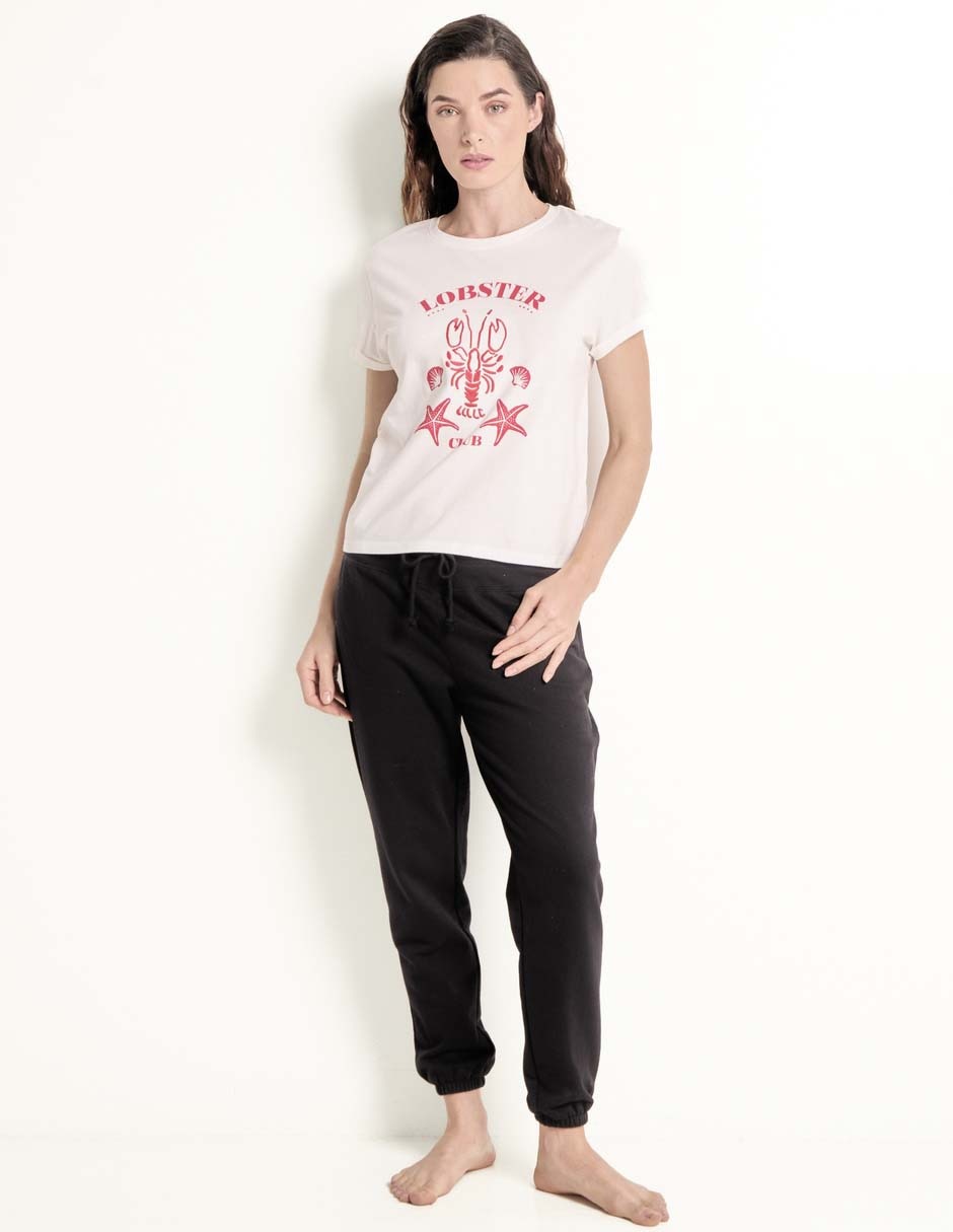 Playera pijama Etam estampado gráfico para mujer
