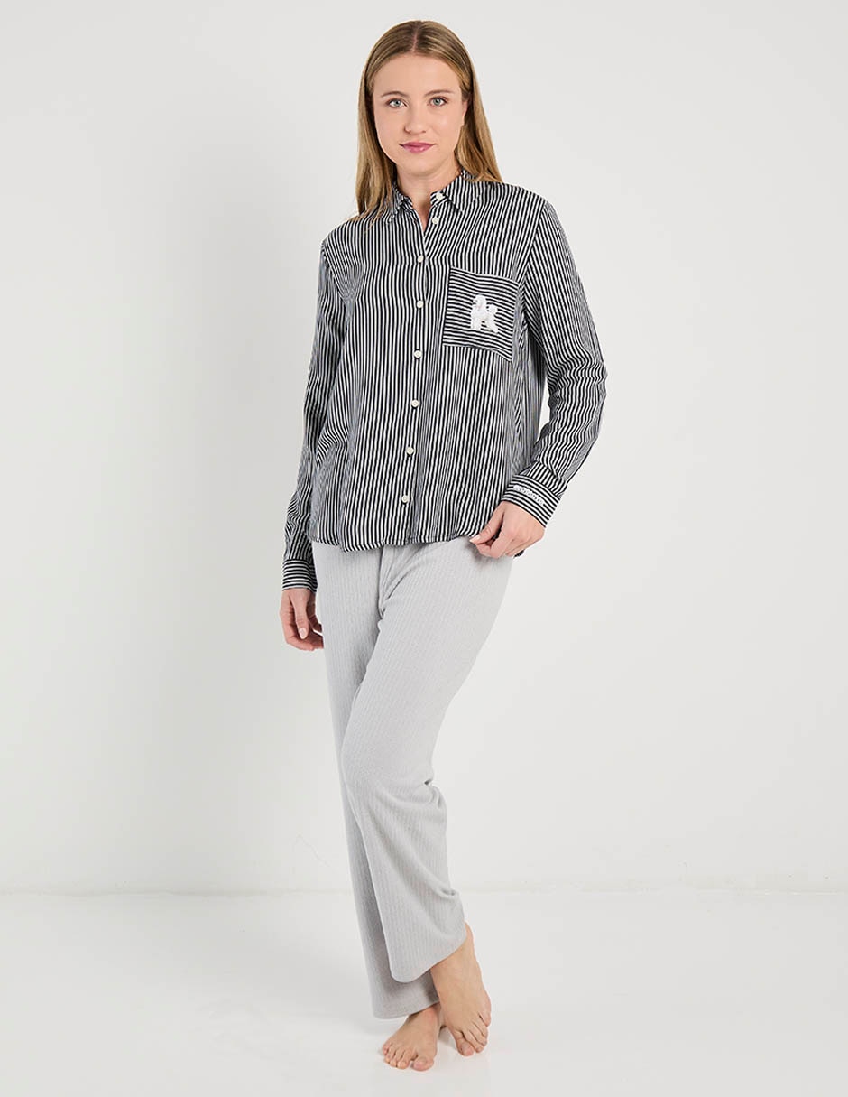 Playera pijama Etam estampado a rayas para mujer