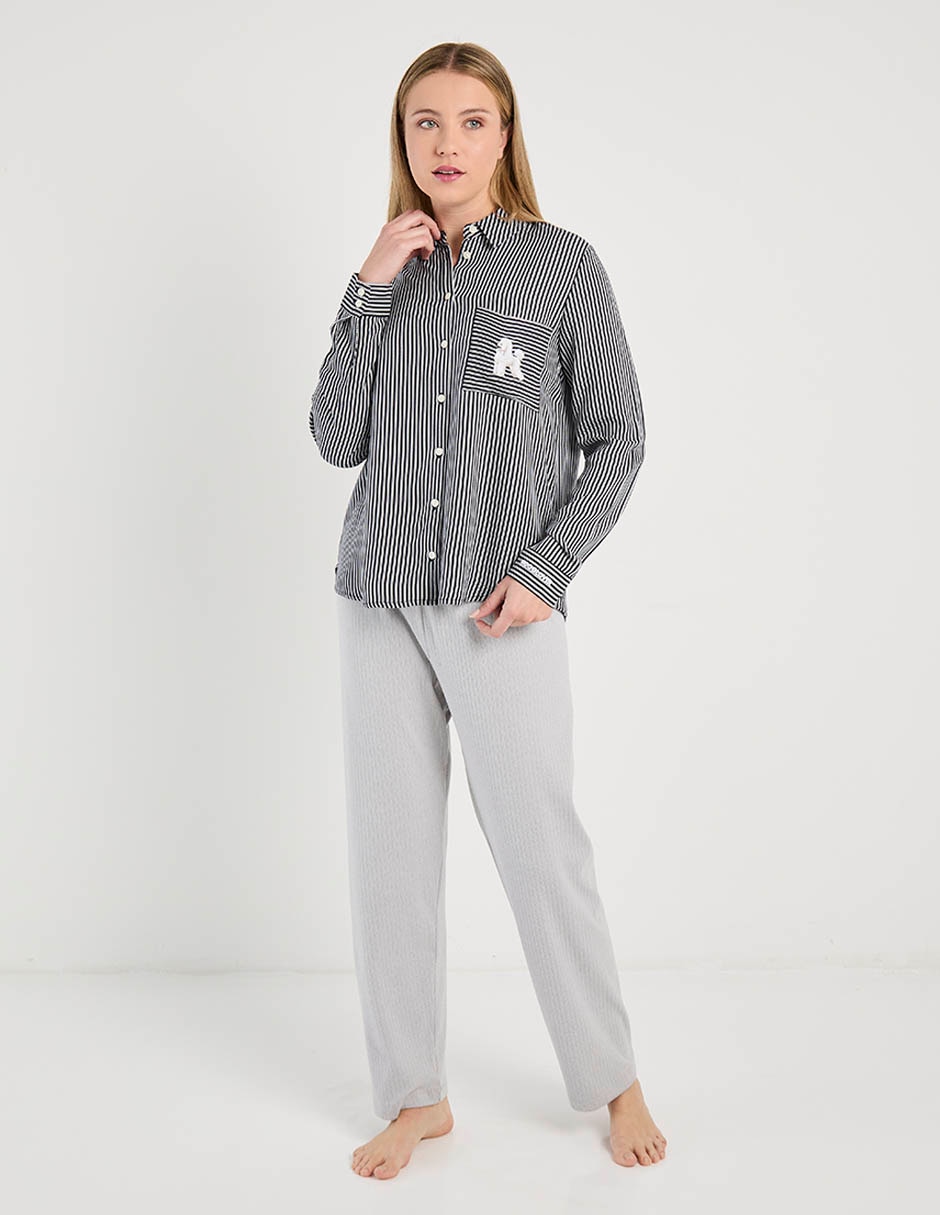 Playera pijama Etam estampado a rayas para mujer