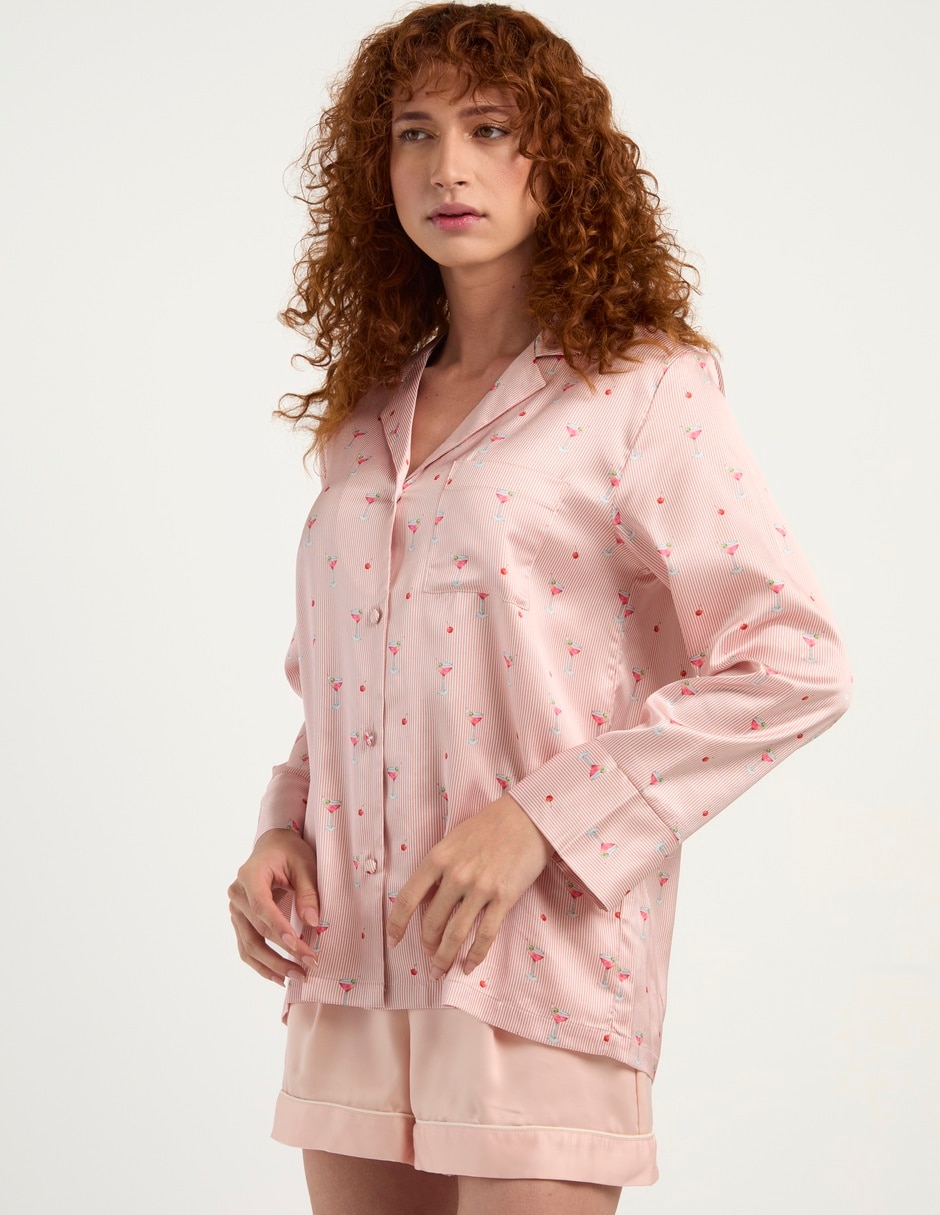 Playera pijama estampado microprint para mujer 7