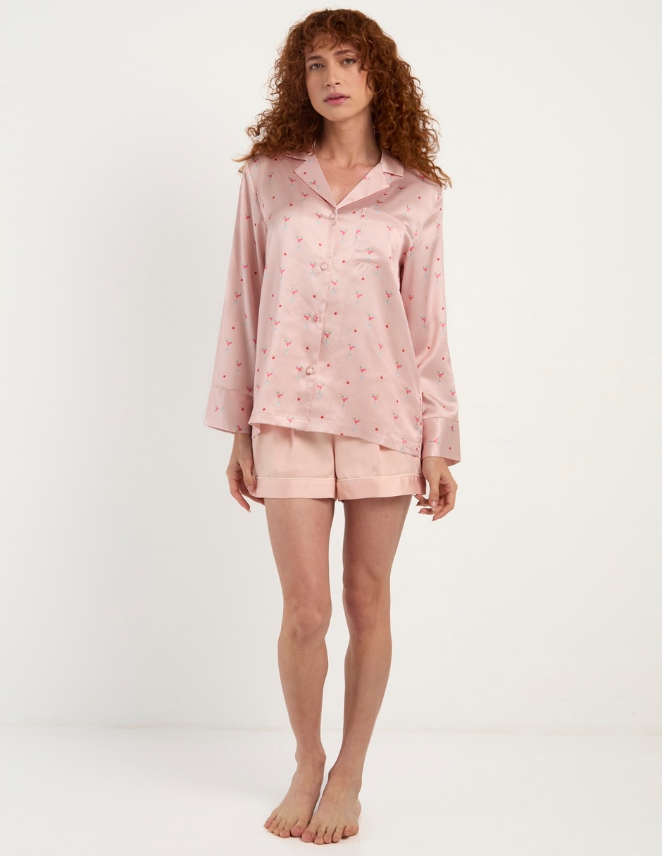 Playera pijama estampado microprint para mujer 8