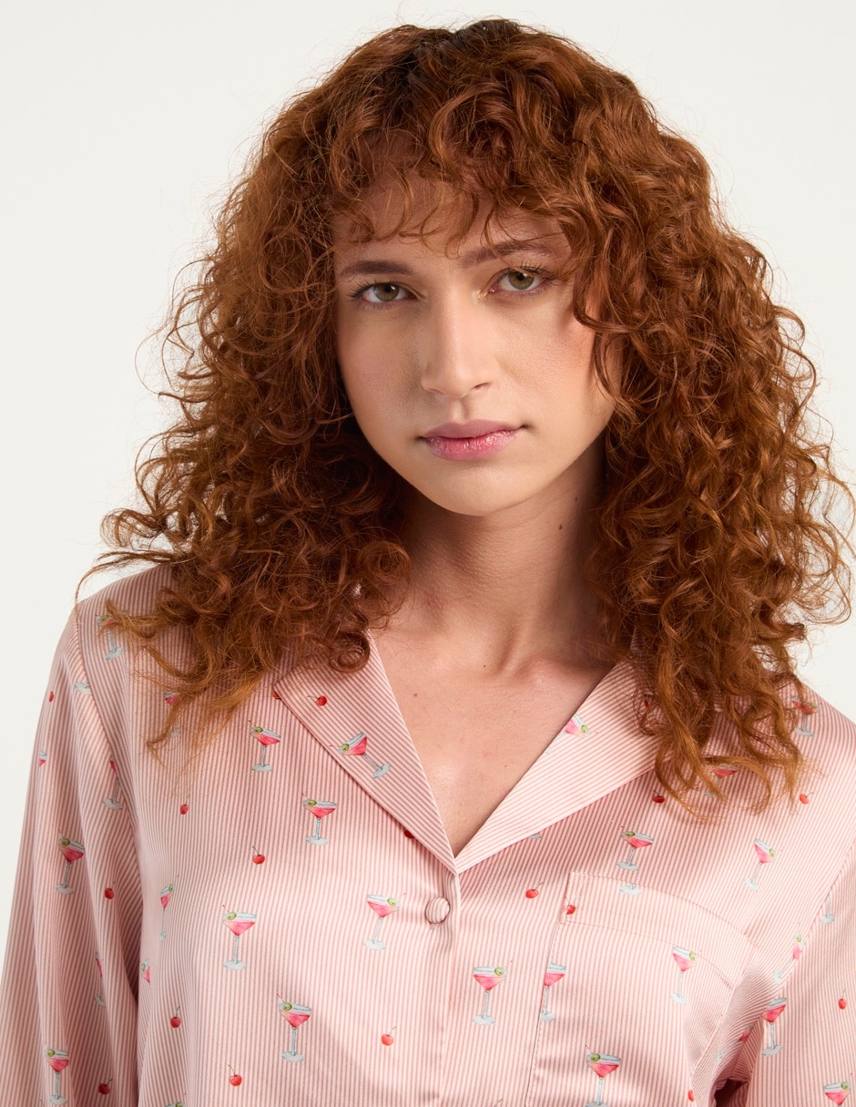 Playera pijama estampado microprint para mujer 9