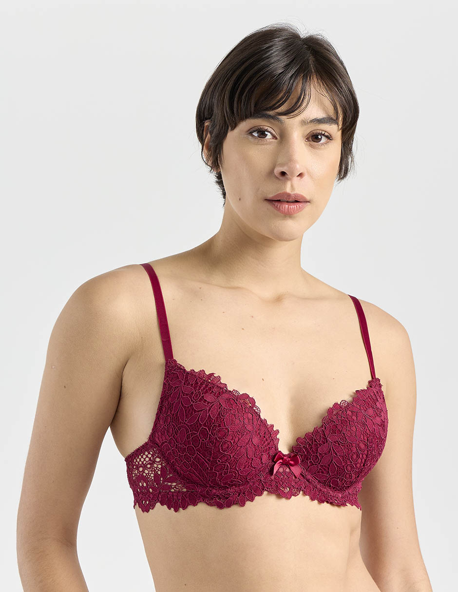 Brassiere demi con copa push up para mujer