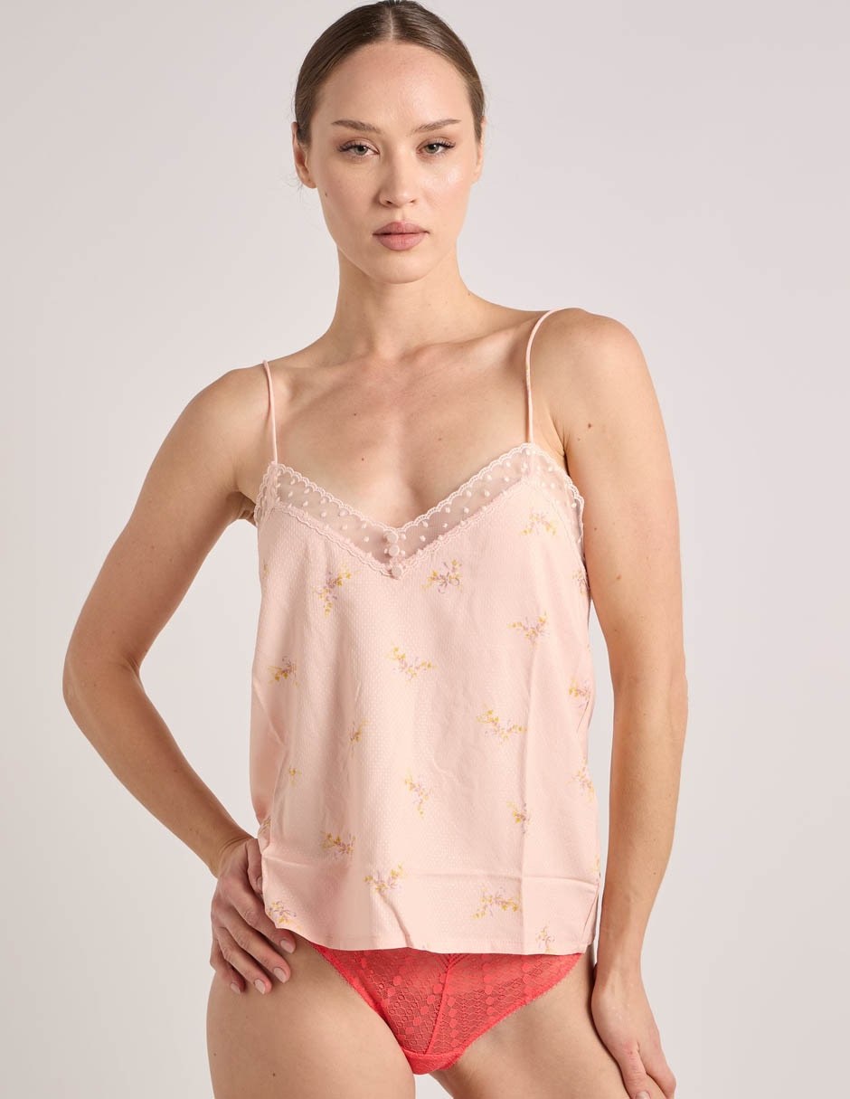 Playera pijama estampado floral para mujer
