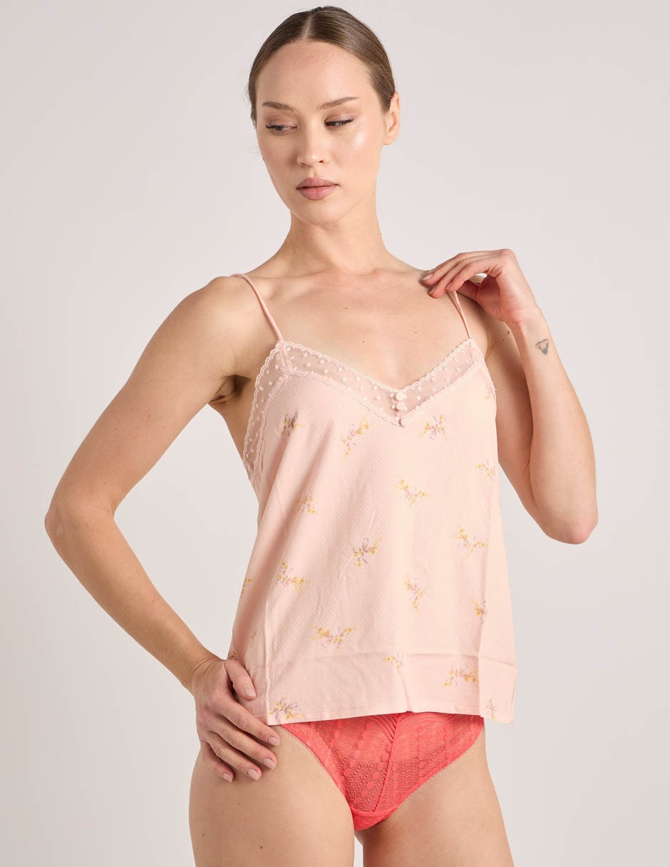Playera pijama estampado floral para mujer 2