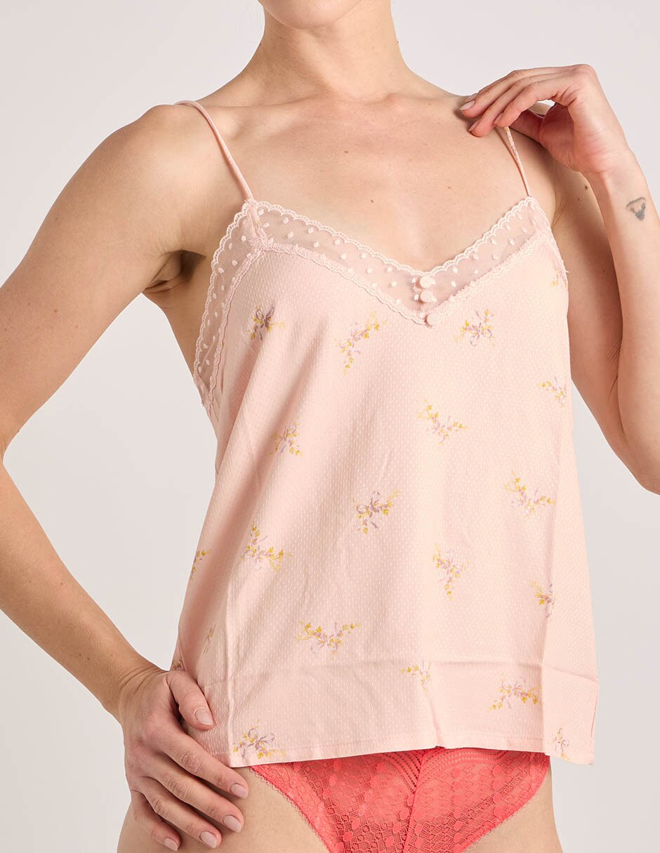 Playera pijama estampado floral para mujer 5