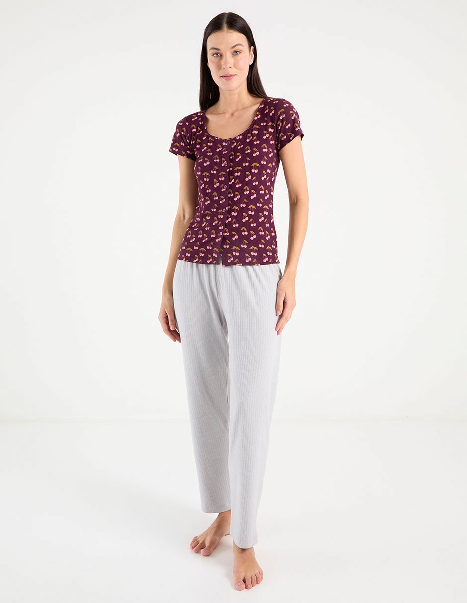Playera pijama Etam estampado floral para mujer