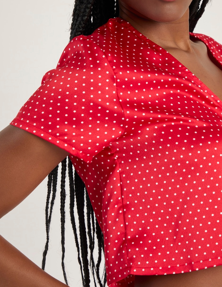 Playera pijama estampado lunares para mujer