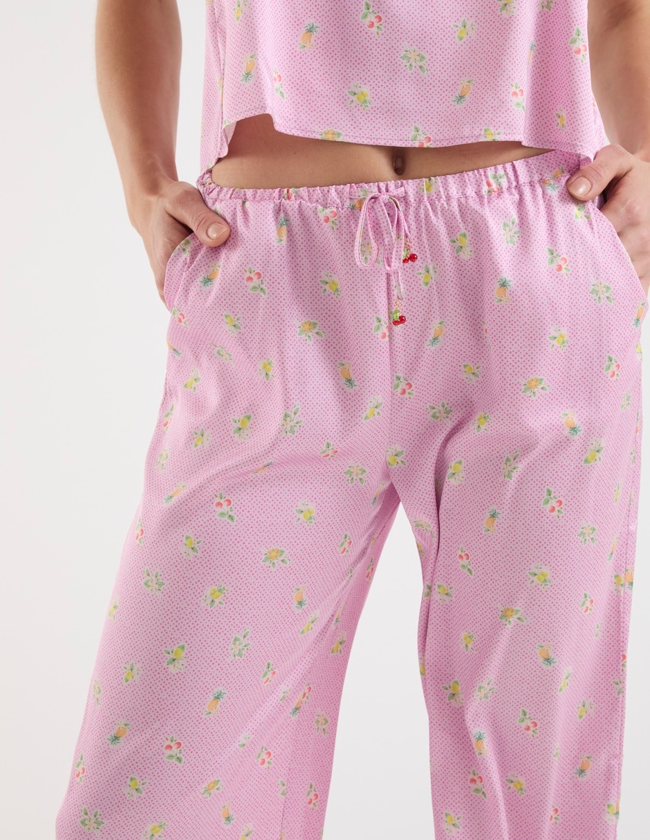 Pantalón pijama de algodón para mujer