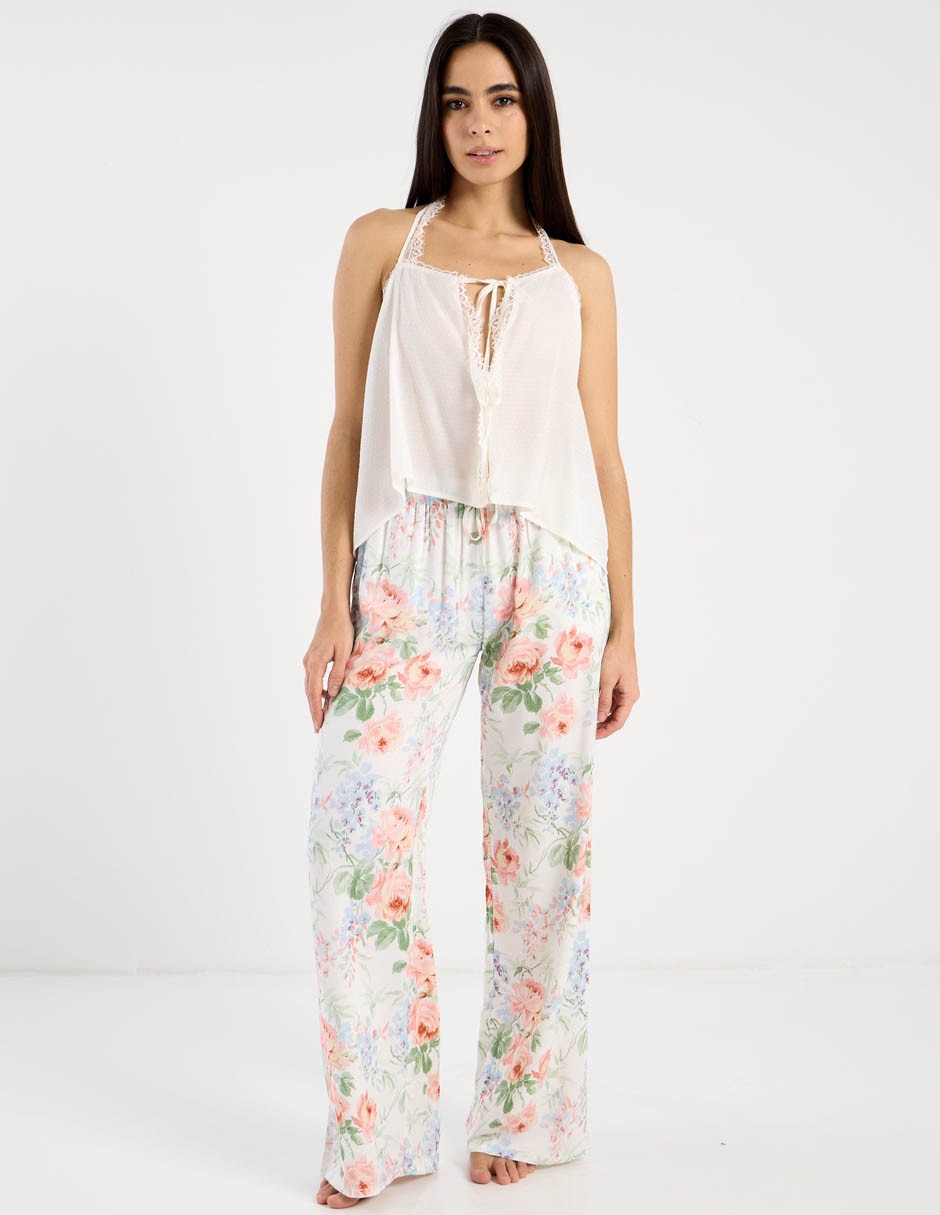 Playera pijama estampado lunares para mujer 5