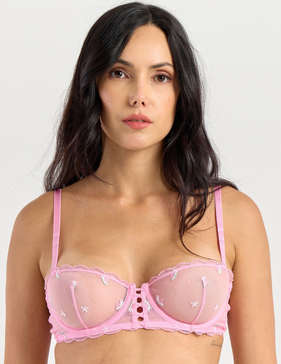 Brassiere balconette con copa para mujer