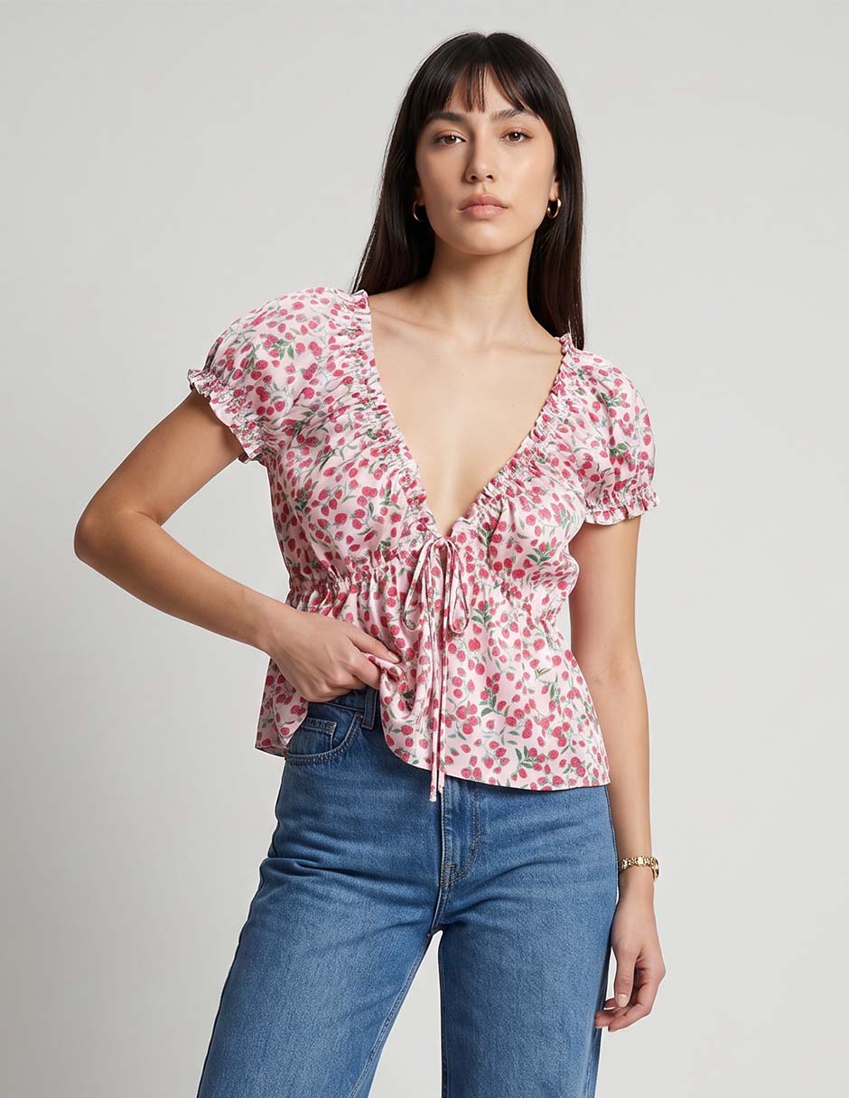 Blusa estampado floral para mujer