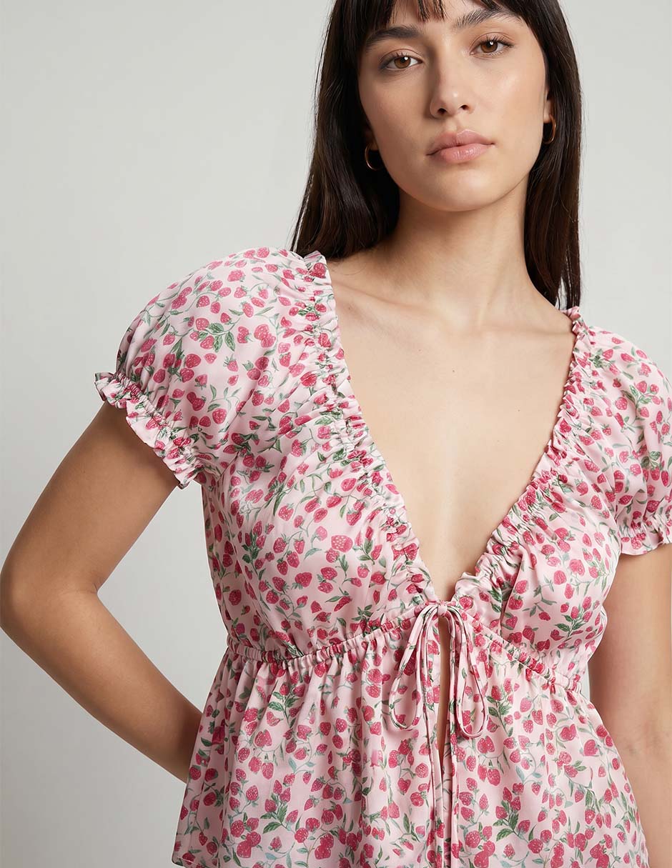 Playera pijama Etam estampado floral para mujer