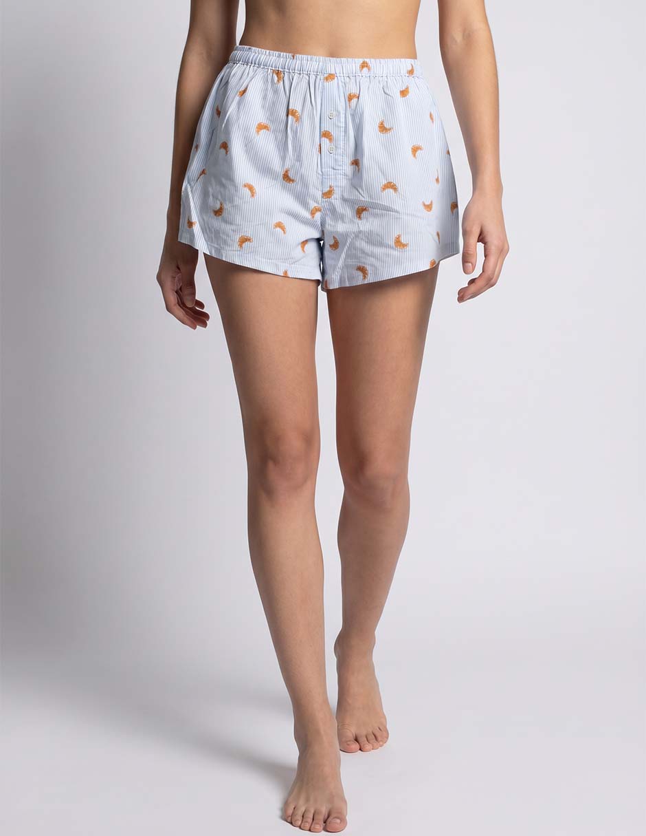Short pijama estampado floral de algodón para mujer Short pijama estampado floral de algodón para mujer