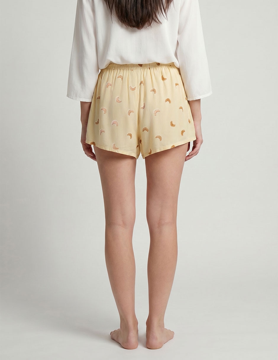 Short pijama estampado floral de algodón para mujer 2