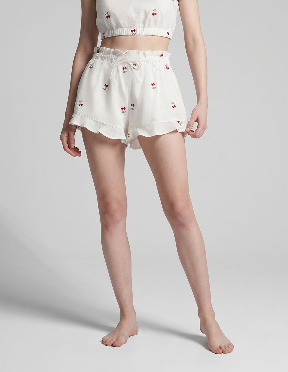 Short pijama de algodón para mujer