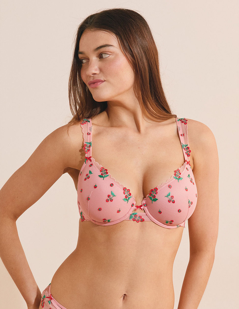 Brassiere demi con copa para mujer 2